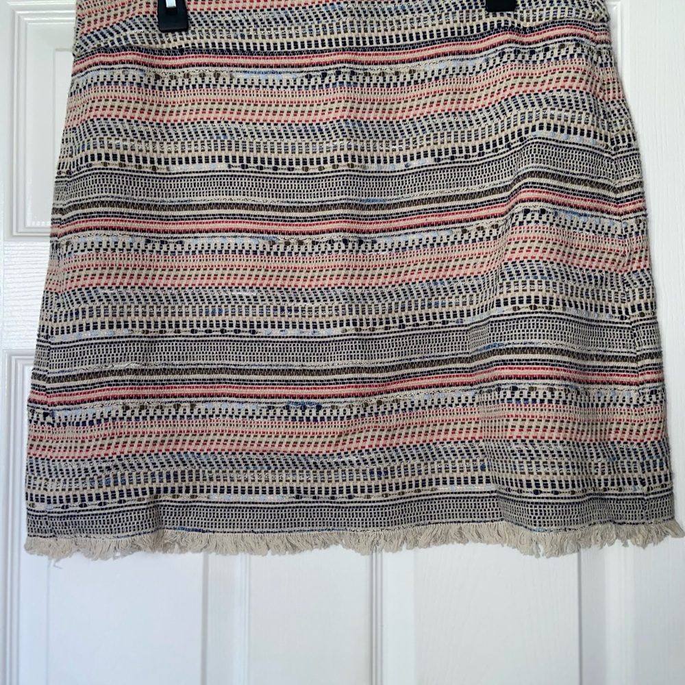 LOFT Multicolor Striped Pencil Skirt